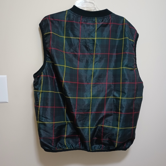 LF Windwear Green Plaid Mesh Lined Golf Windbreaker Pull-Over Vest Size Xlarge - Picture 3 of 14